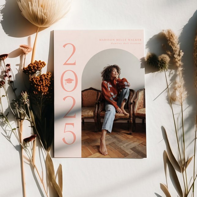 faire-part d'obtention du diplôme en arc rose 2025 (Créateur téléchargé)