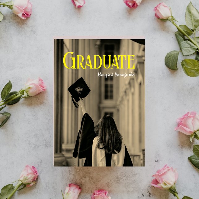 Faire-part d'obtention du diplôme en photographie (Graduate Photo Graduation Announcement Invitation
)