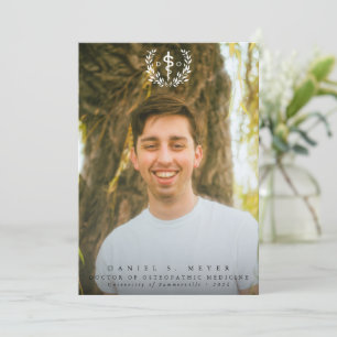 Faire-part Docteur blanc en médecine ostéopathique