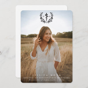 Faire-part Docteur noir en médecine ostéopathique