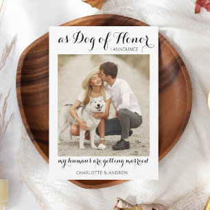 Faire-part Dog Of Honor Pet Wedding Modern Photo Engagement