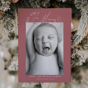 Faire-part Donc très joyeux Noël rose Naissance
