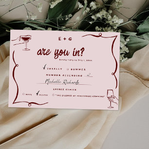Faire-part Doodle Rétro Fantaisiste   RSVP de mariage 