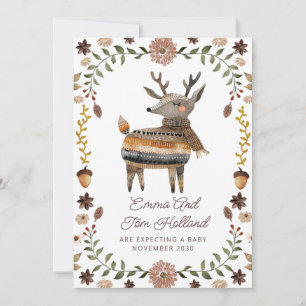 Faire-part Doux à l'eau mignonne cerf nue Grossesse