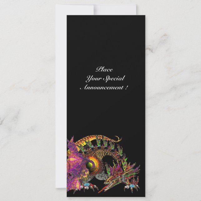 FAIRE-PART DRAGO / DRAGON D'IMAGINAIRE EN ROSE D'OR PURPLE NO (Devant)