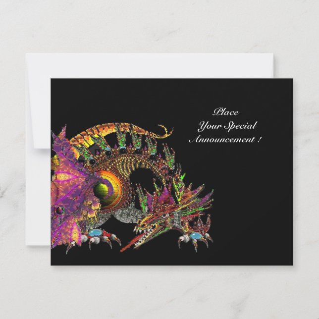 Faire-part DRAGO, jaune violet noir (Devant)