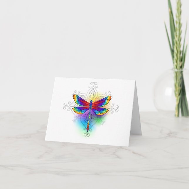 Faire-part Dragonfly en arc-en-ciel (Devant)
