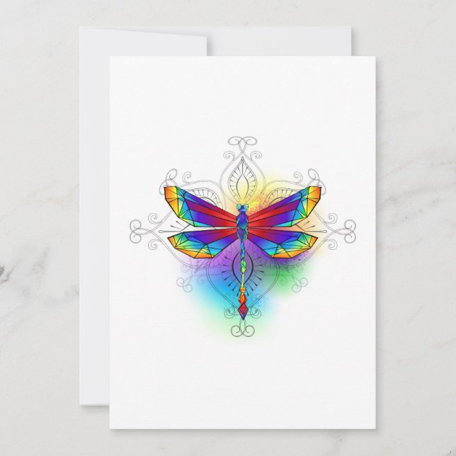 Faire-part Dragonfly en arc-en-ciel (Devant)