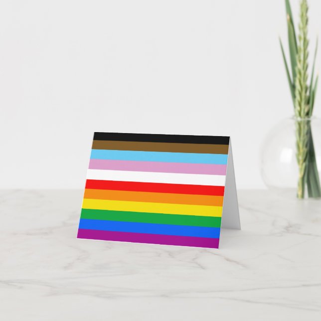 Faire-part Drapeau de la fierté inclusif LGBTQ+ (Devant)