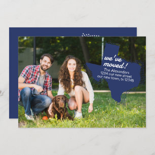 Faire-part Drapeau d'Etat bleu Nous avons Déménagé - Dotted T