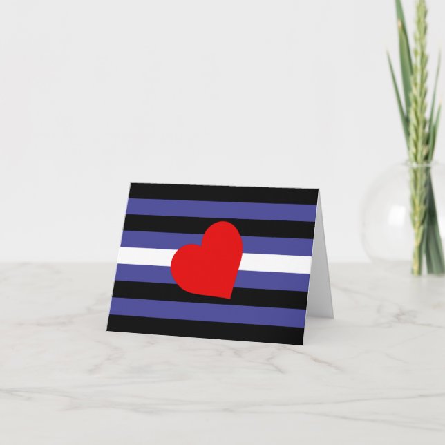 Faire-part Drapeau et cœur de fierté en cuir (Devant)