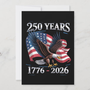 Faire-part Drapeau USA de l'aigle du 4 juillet 250 ans 1776 2