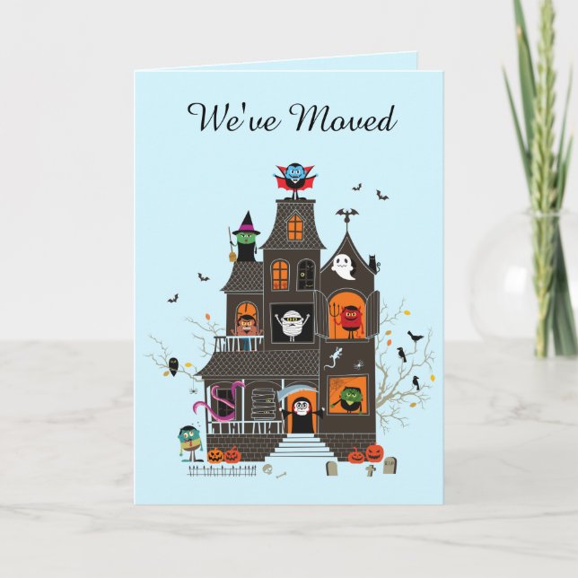 Faire-part Drôle, nous avons déménagé des gens de la maison h (Devant)