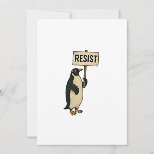 Faire-part Drôle Penguin Résiste À La Manifestation Contre Le