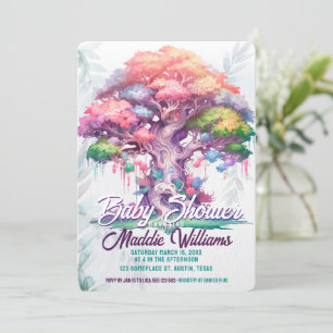 Faire-part du Baby shower de l'arbre magique de la