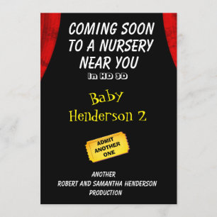 Faire-part du bébé 2 de thème de film d'amusement