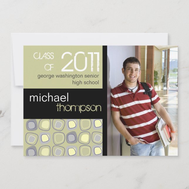 Faire-part du groupe de diplômés du bloc rétro (Devant)