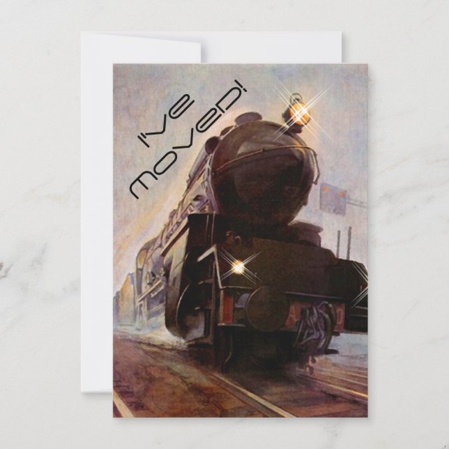 Faire-part du train du soir Nouvelle adresse J'ai  (Devant)