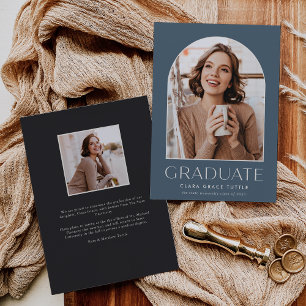 Faire-part Dusty Blue   Classic Arch Photo Graduc Announc