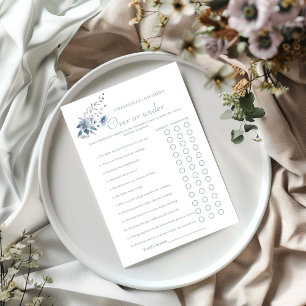 Faire-part Dusty Blue Plus ou sous la douche nuptiale jeu Car