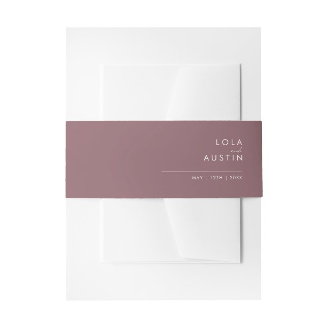 Faire-part Dusty Boho | Bandeau de ventre d'invitation violet (Devant example)