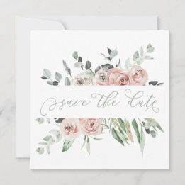 Faire-part Dusty Rose Greenery Eucalyptus Enregistrer la date