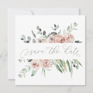 Faire-part Dusty Rose Greenery Eucalyptus Enregistrer la date