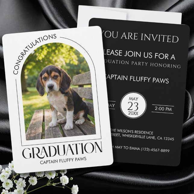 Faire-part École de dressage de chiens Photo d'animal de comp (Dog Graduation announcement cards)
