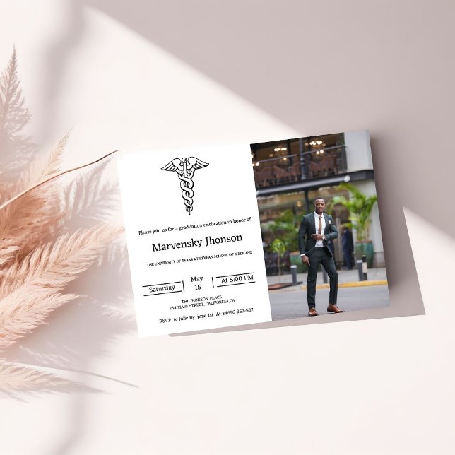 Faire-part École moderne de photo de médecine (Créateur téléchargé)