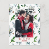 économies de Noël d'hiver la carte postale de date