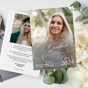 Faire-part Écriture classique 2 photos classe de graduation 2