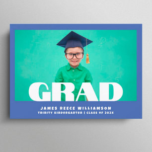 Faire-part Editable Bold Photo Kindergarten Graduation Announ