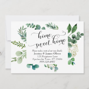 Faire-part Elaborer Script Home Sweet Home avec Eucalyptus