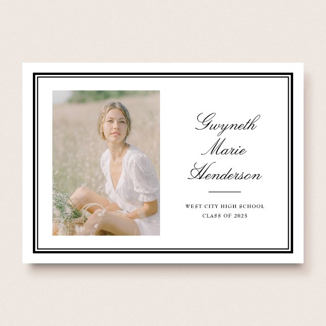 Faire-part Élégance Classique Photo Remise de Diplôme  (Créateur téléchargé)