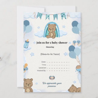 Faire-part Elegant Baby Shower Flat Announcement Card 
