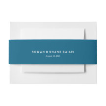 Élégant Bandeau de Mariage Bleu Marine Monogramme