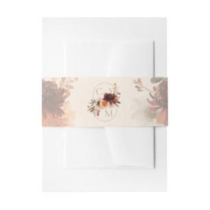 Faire-part Élégant Bandeau de Mariage Floral Automnal