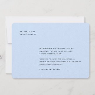 Faire-part Elégant bébé bleu garçon naissance