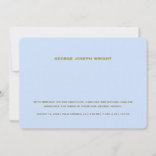 Faire-part Elégant bébé bleu naissance