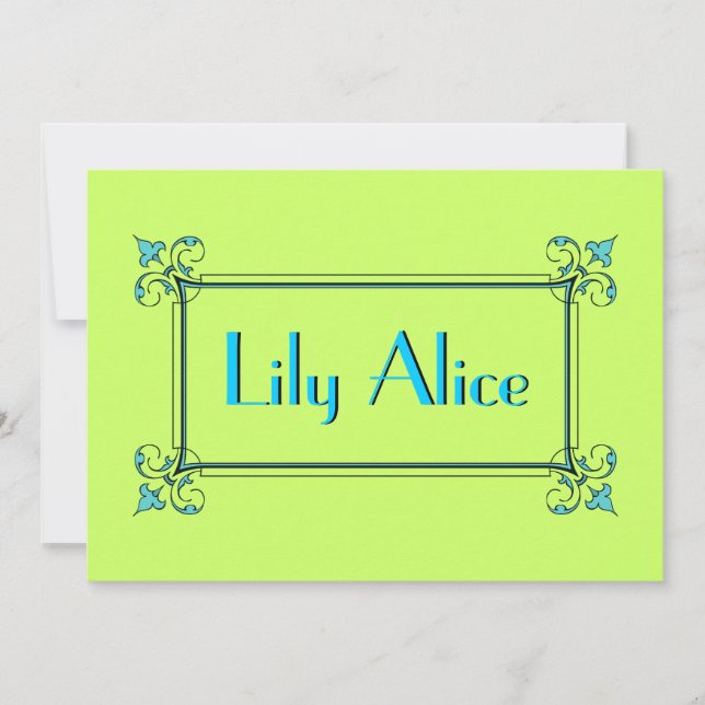 Faire-part Elégant cadre fleuri (Devant)