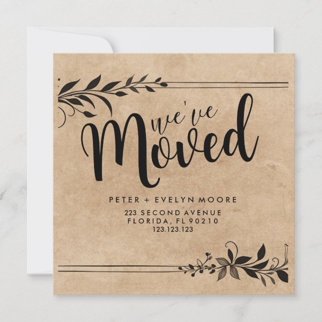 Faire-part élégant Changement d'adresse que nous avons déplac (Devant)