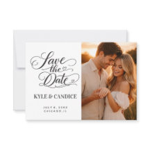 Elegant Chic Calligraphy Save the Date Wedding