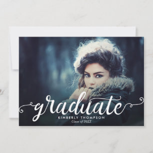 Faire-part Élégant Chic Graduation Moderne Main Lettering Ann