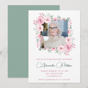 Faire-part élégant de 100e anniversaire Photo Boho