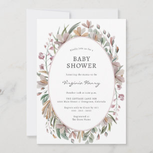 Faire-part élégant de Baby Shower botanique