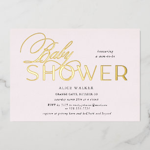 faire-part élégant de baby shower moderne
