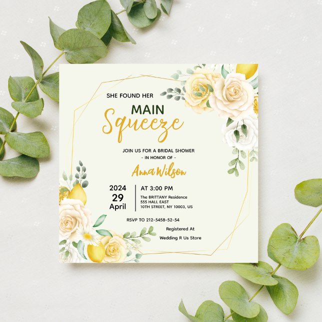 Faire-part élégant de la Baby Shower "Main Squeeze (Créateur téléchargé)