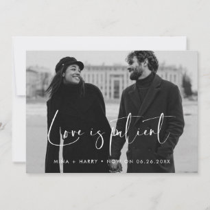 Faire-part Élégant et moderne L'amour est patient mise à jour