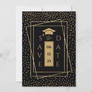 Faire-part Elégant Gold et Black Graduation