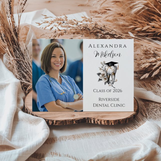 Faire-part Elegant Kintsugi Floral Dental Graduation Party (Créateur téléchargé)